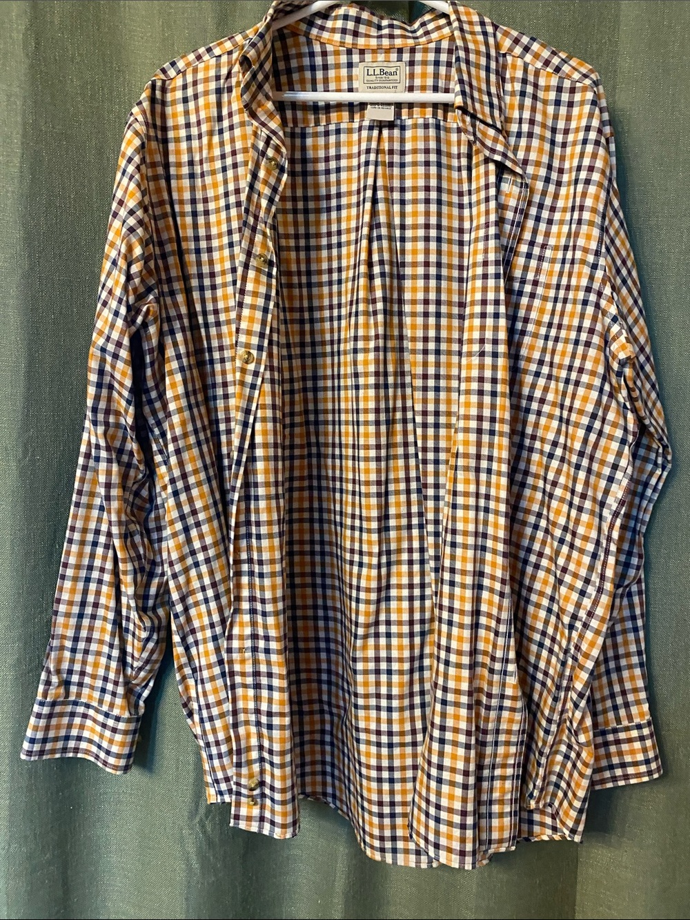 L.L. Bean Yellow, Blue & White Plaid Lightweight Shirt Jacket